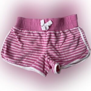 Wave Zone Beach Coverup Terry Pink Stripe Shorts Girls Size 2 Pink White Swim